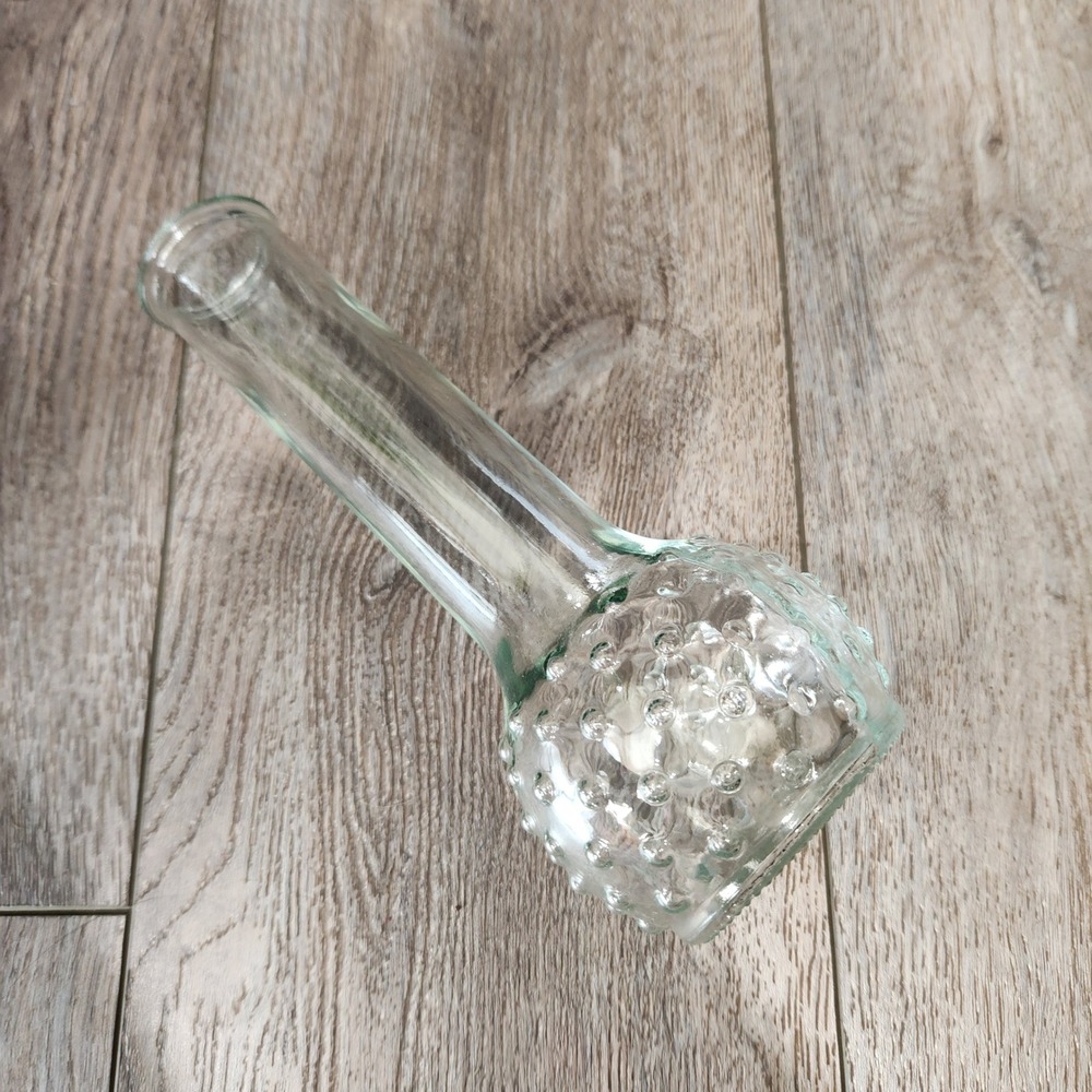 Vintage clear hobnail glass‎ flower stem vase